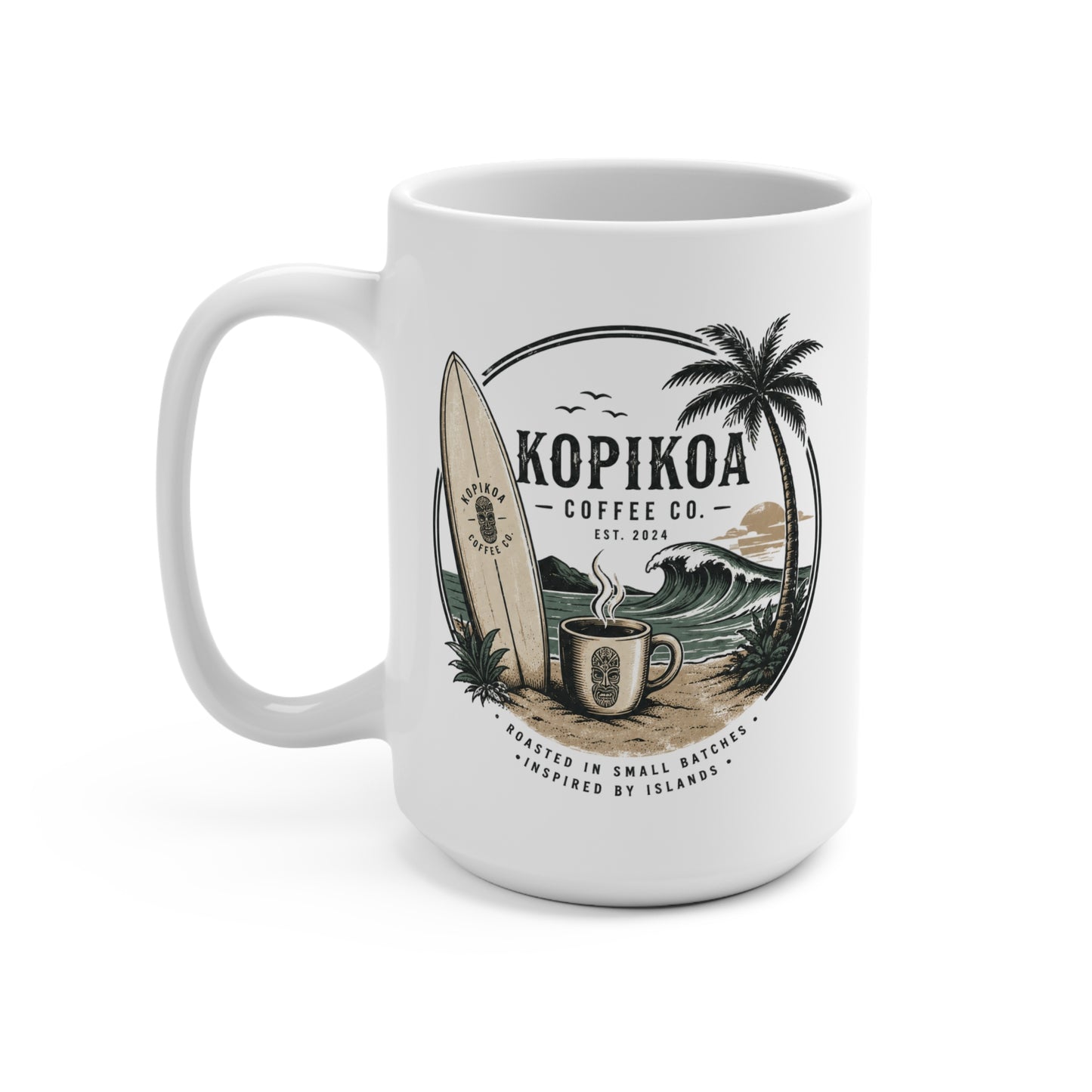 Coffee Mug — KOPIKOA Surf Coffee 15oz Ceramic Mug