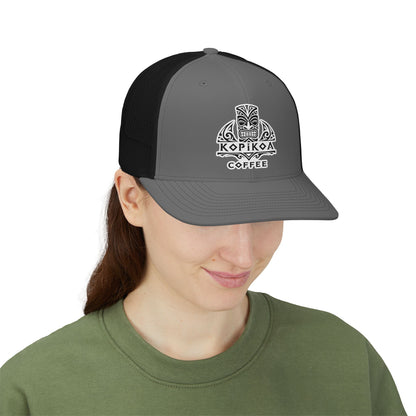 Kopikoa Tiki Logo Embroidered Trucker Cap — Snapback Hat