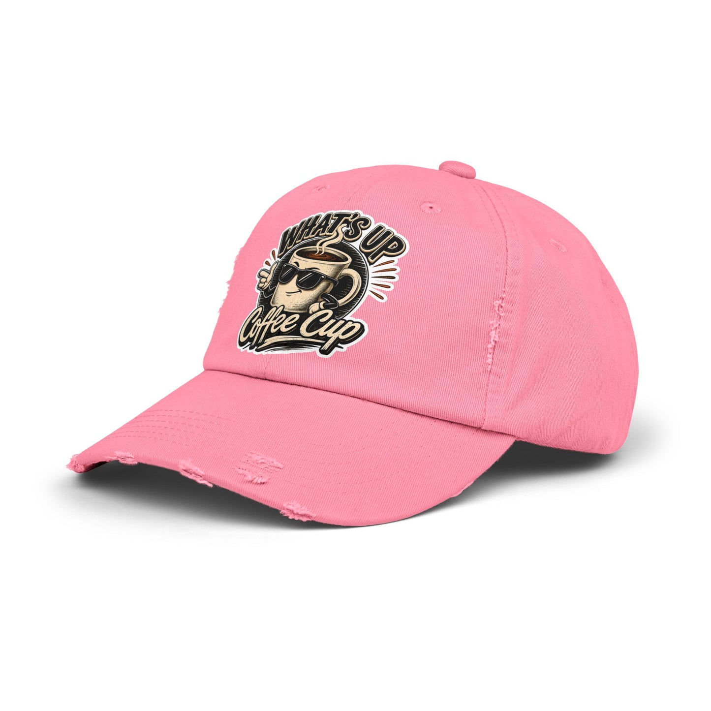 Kopikoa "What's Up Coffee Cup" Distressed Cap — Vintage Coffee Hat