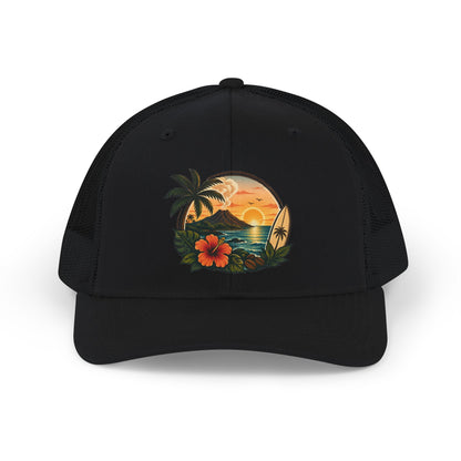 Kopikoa Tropical Sunset Surf Trucker Cap — Snapback Hat