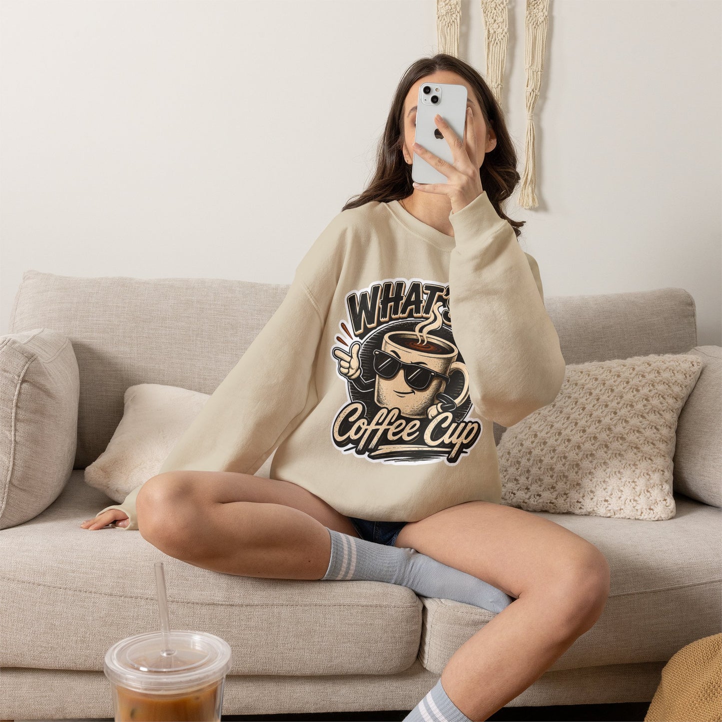 Kopikoa What's Up Coffee Cup – Unisex Crewneck Sweatshirt