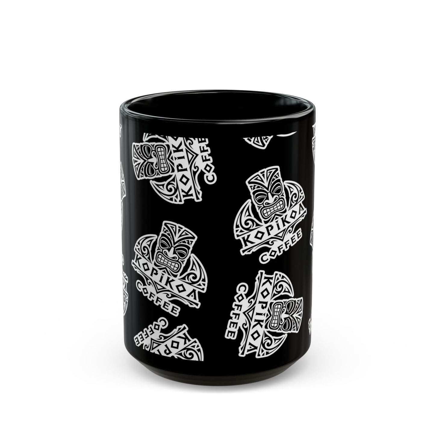 Kopikoa Tribal Tiki Ceramic Mug — Black (11oz & 15oz)