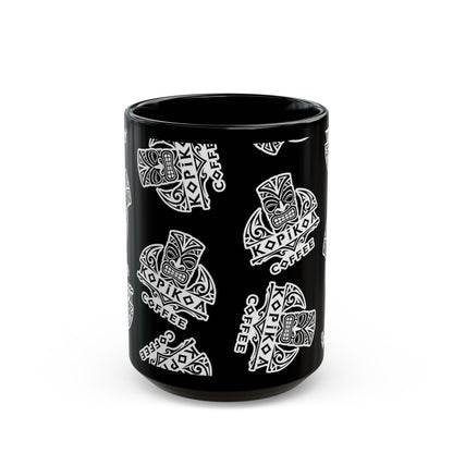 Kopikoa Tribal Tiki Ceramic Mug — Black (11oz & 15oz)