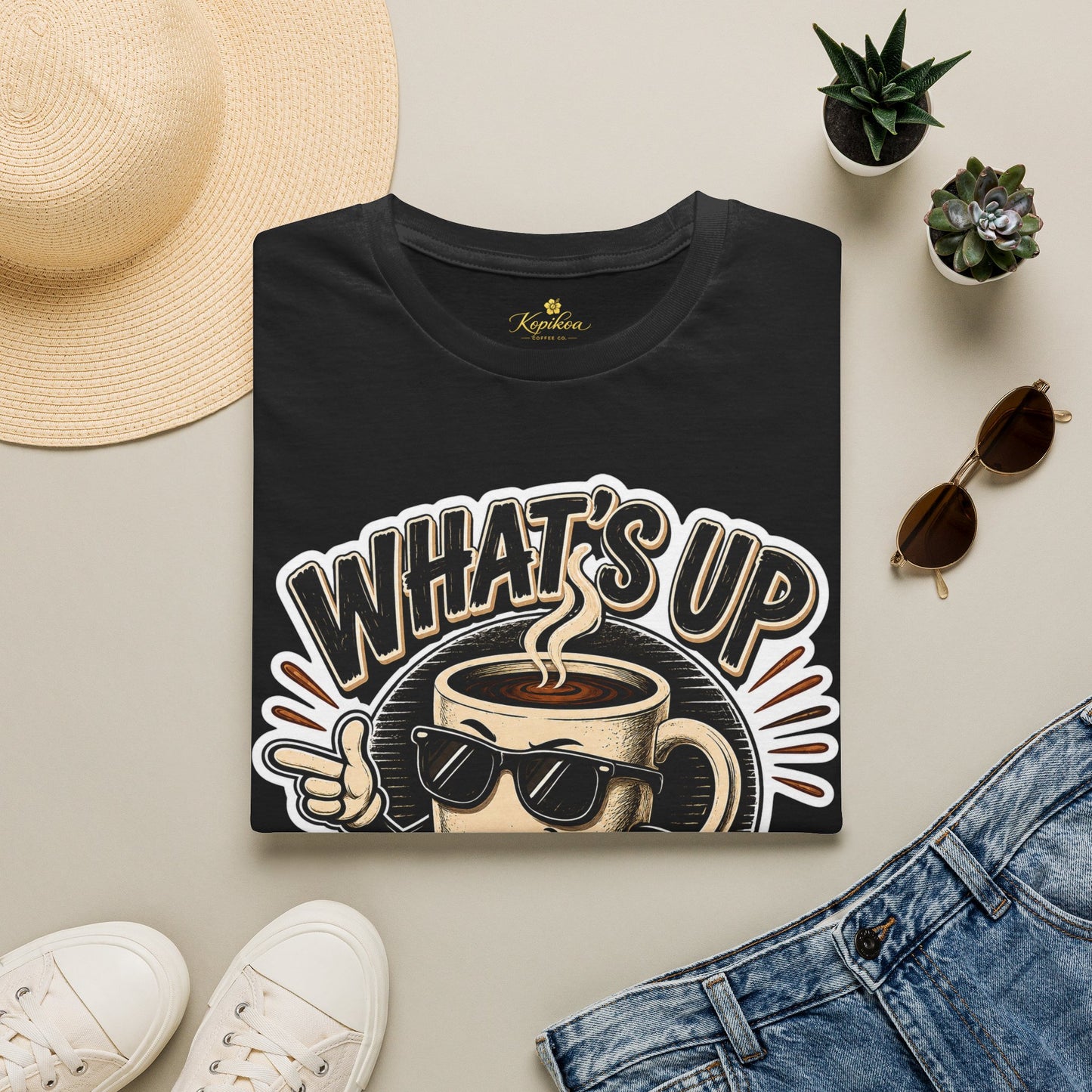 Kopikoa What's Up Coffee Cup – Unisex T-Shirt