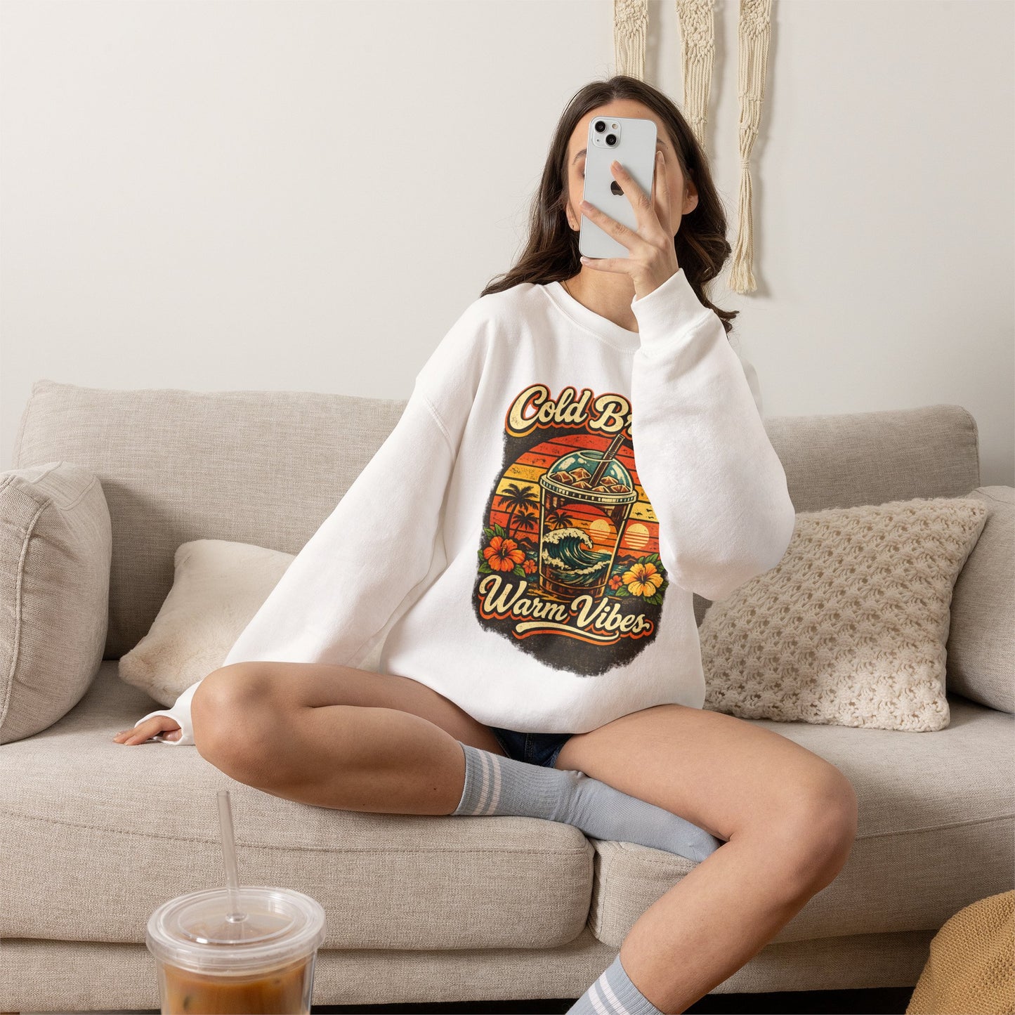 Kopikoa Cold Brew Warm Vibes – Unisex Crewneck Sweatshirt