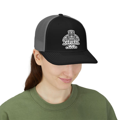 Kopikoa Tiki Logo Embroidered Trucker Cap — Snapback Hat