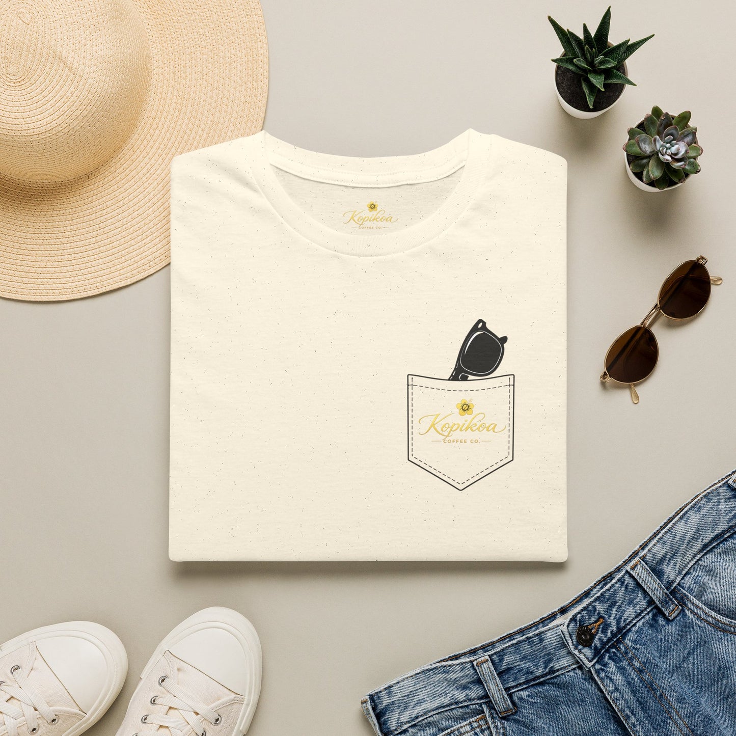 Kopikoa What's Up Coffee Cup – Unisex Pocket T-Shirt