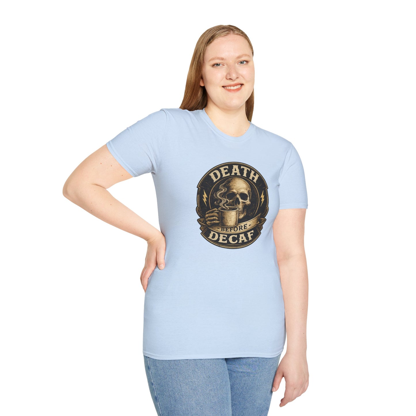 Kopikoa Death Before Decaf – Unisex T-Shirt