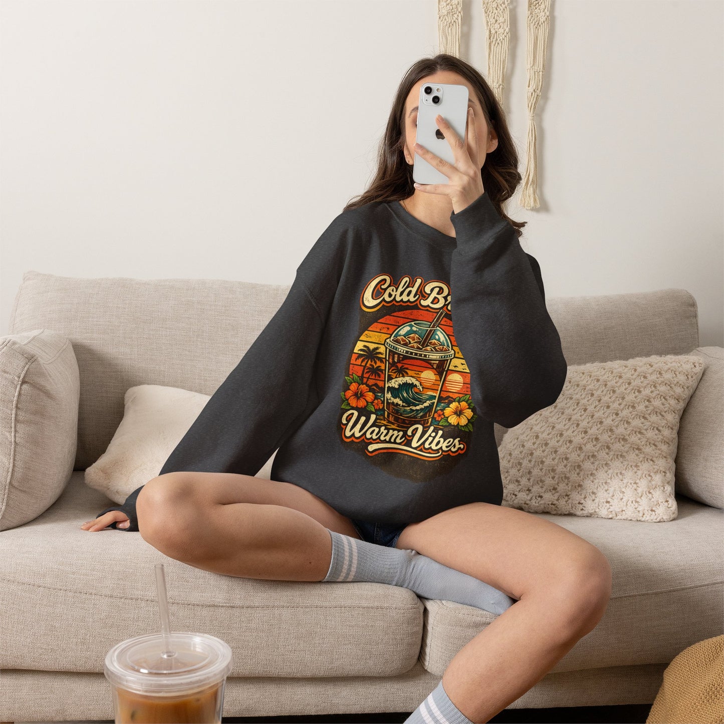 Kopikoa Cold Brew Warm Vibes – Unisex Crewneck Sweatshirt