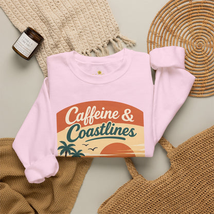 Kopikoa Caffeine and Coastlines – Unisex Crewneck Sweatshirt
