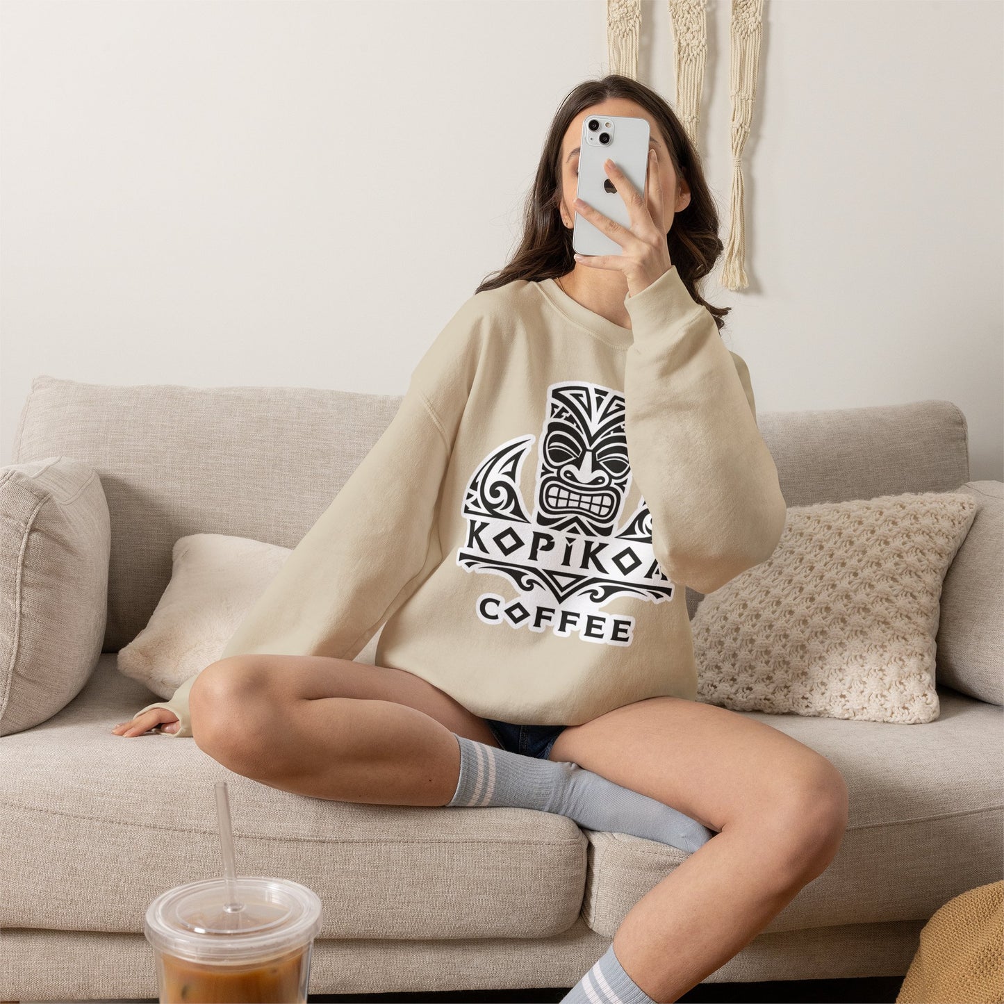Kopikoa Tribal Logo – Unisex Crewneck Sweatshirt
