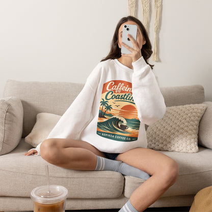 Kopikoa Caffeine and Coastlines – Unisex Crewneck Sweatshirt