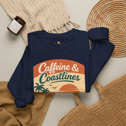Kopikoa Caffeine and Coastlines – Unisex Crewneck Sweatshirt