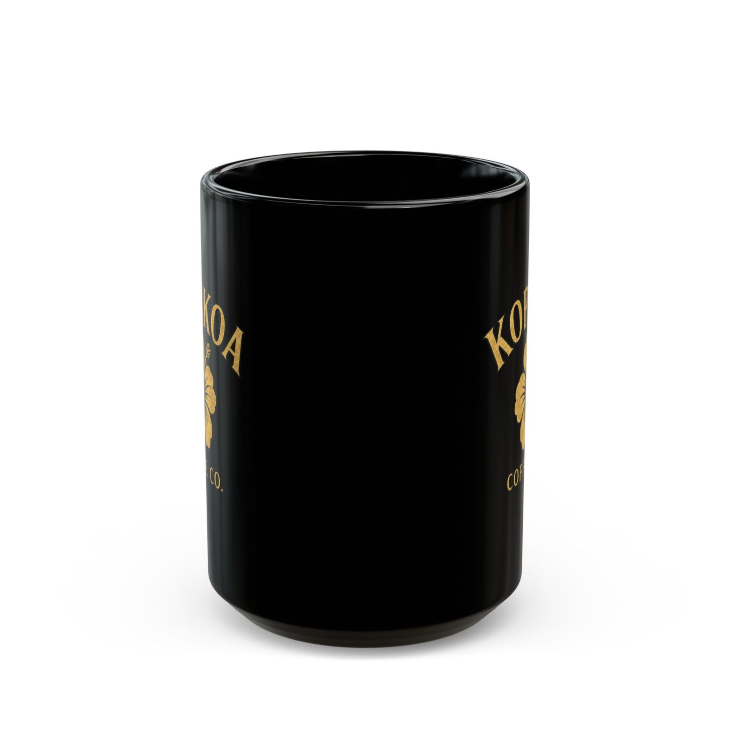 Kopikoa Coffee Co. Black Ceramic Mug – Hawaiian Hibiscus Coffee Cup (11oz & 15oz)
