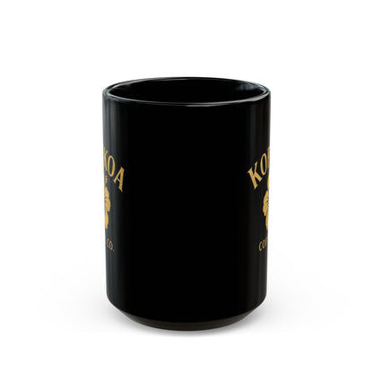 Kopikoa Coffee Co. Black Ceramic Mug – Hawaiian Hibiscus Coffee Cup (11oz & 15oz)