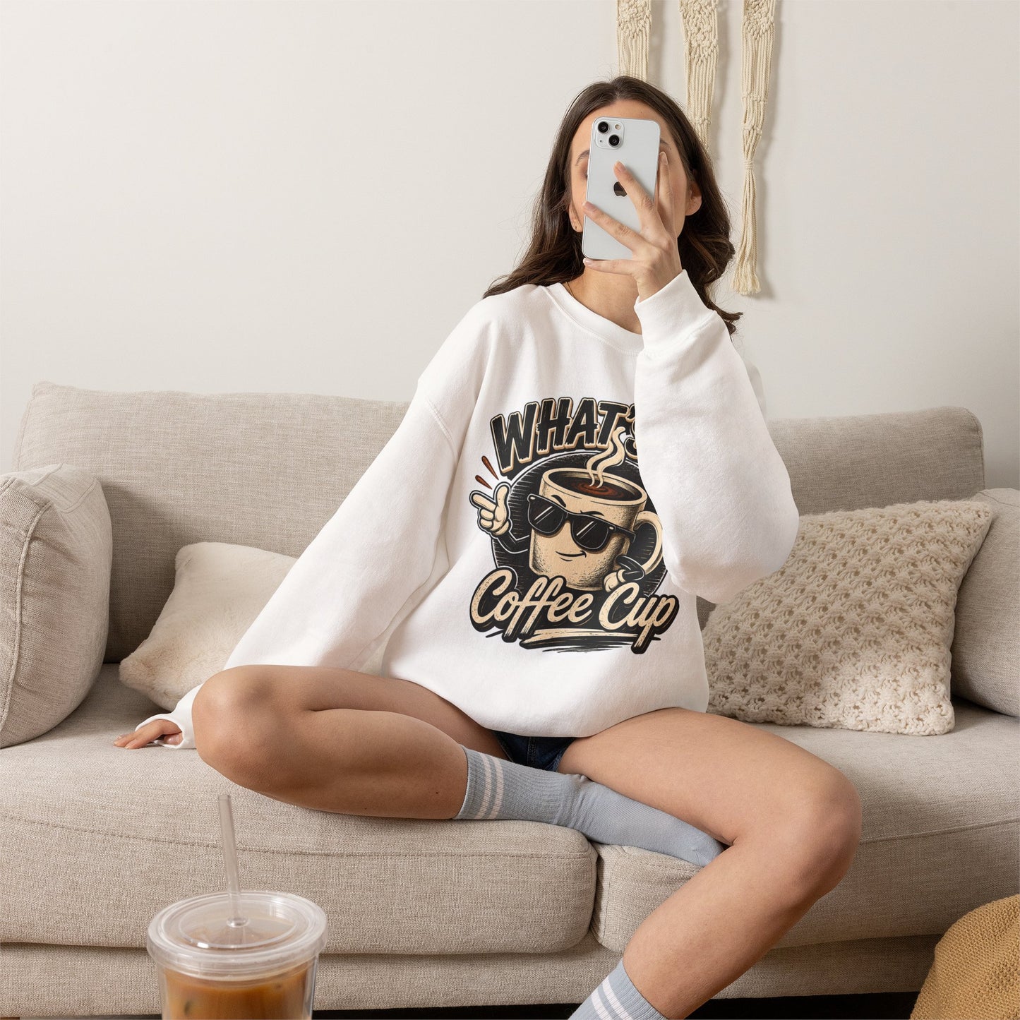Kopikoa What's Up Coffee Cup – Unisex Crewneck Sweatshirt