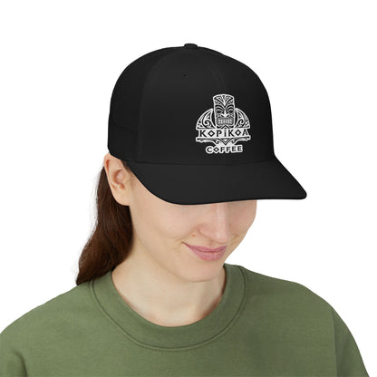 Kopikoa Tiki Logo Embroidered Trucker Cap — Snapback Hat