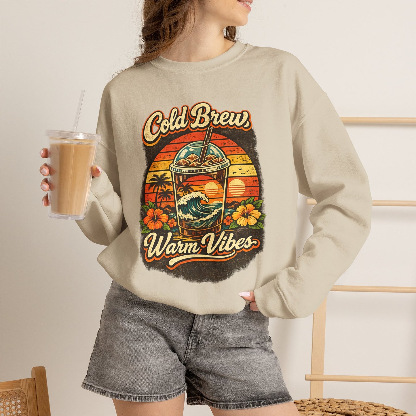 Kopikoa Cold Brew Warm Vibes – Unisex Crewneck Sweatshirt