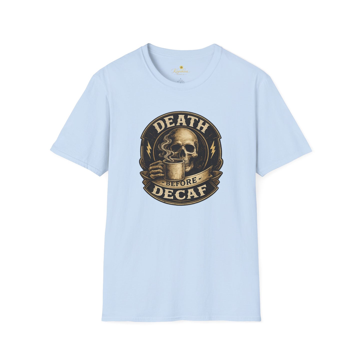 Kopikoa Death Before Decaf – Unisex T-Shirt