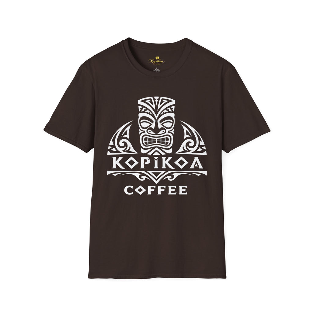 T-Shirt — Tribal Tiki 'Kopikoa Coffee' Logo Tee — Polynesian Coffee Lover Shirt