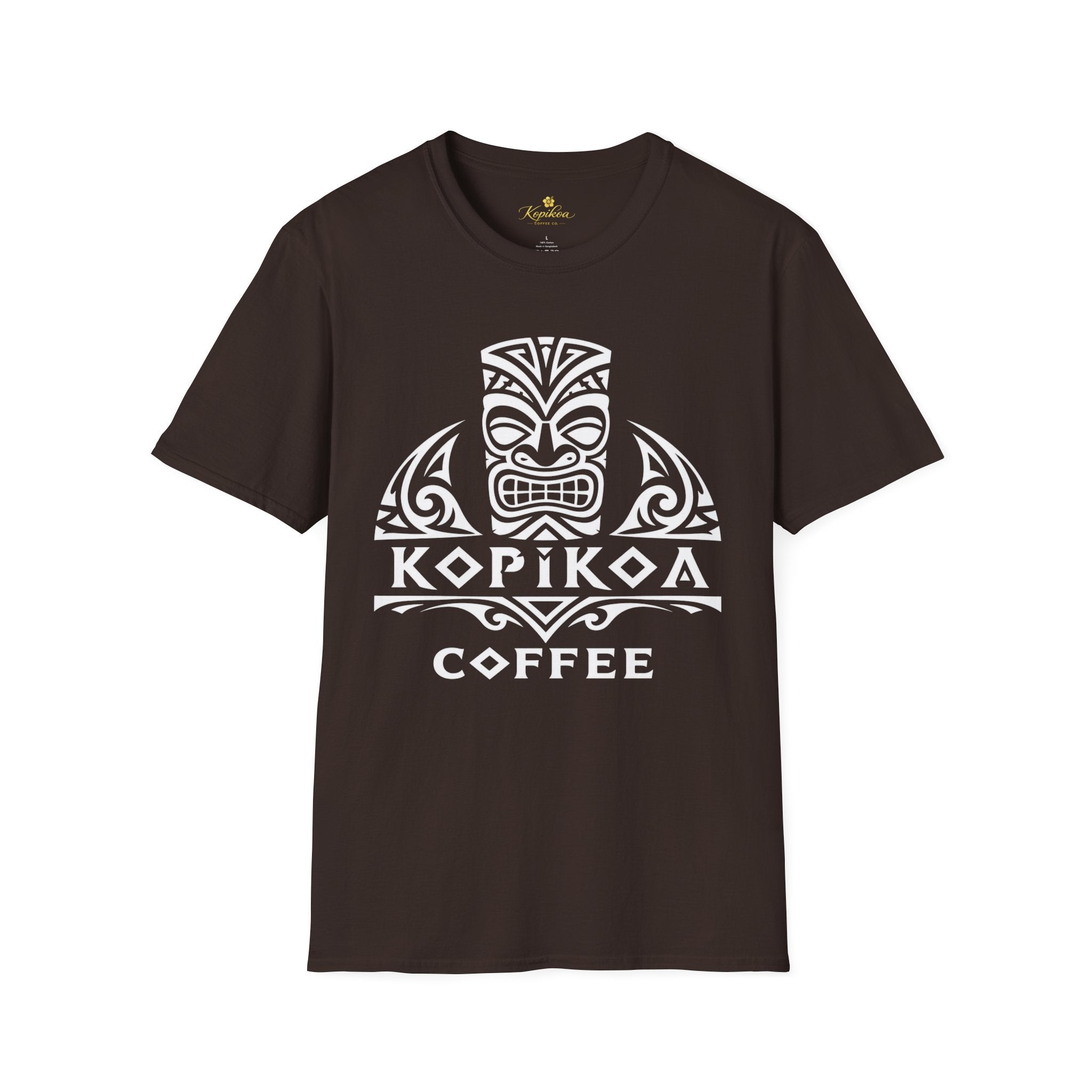 T-Shirt — Tribal Tiki 'Kopikoa Coffee' Logo Tee — Polynesian Coffee Lover Shirt