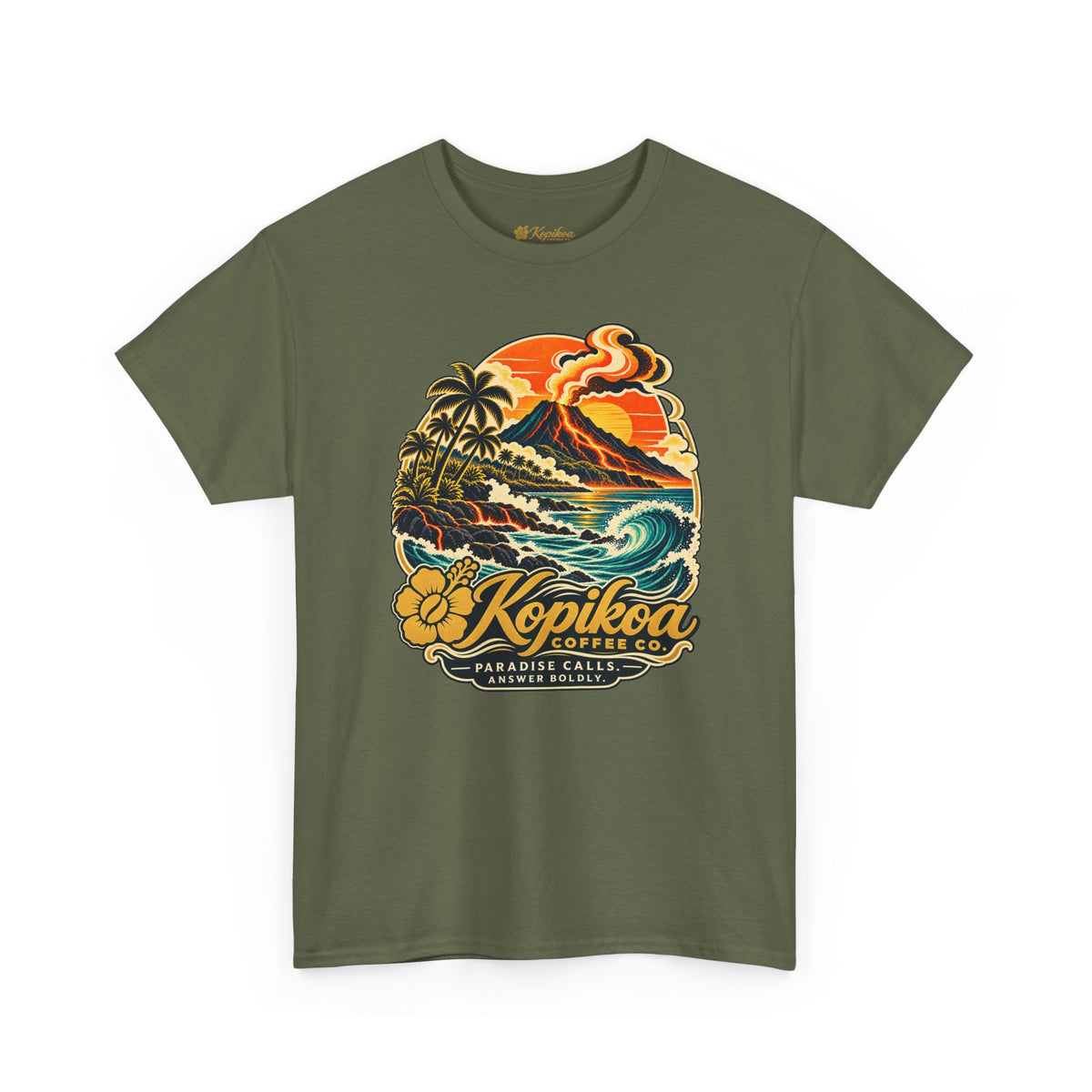 Vintage Hawaiian Surf & Coffee 'Kopikoa' Paradise Graphic Tee