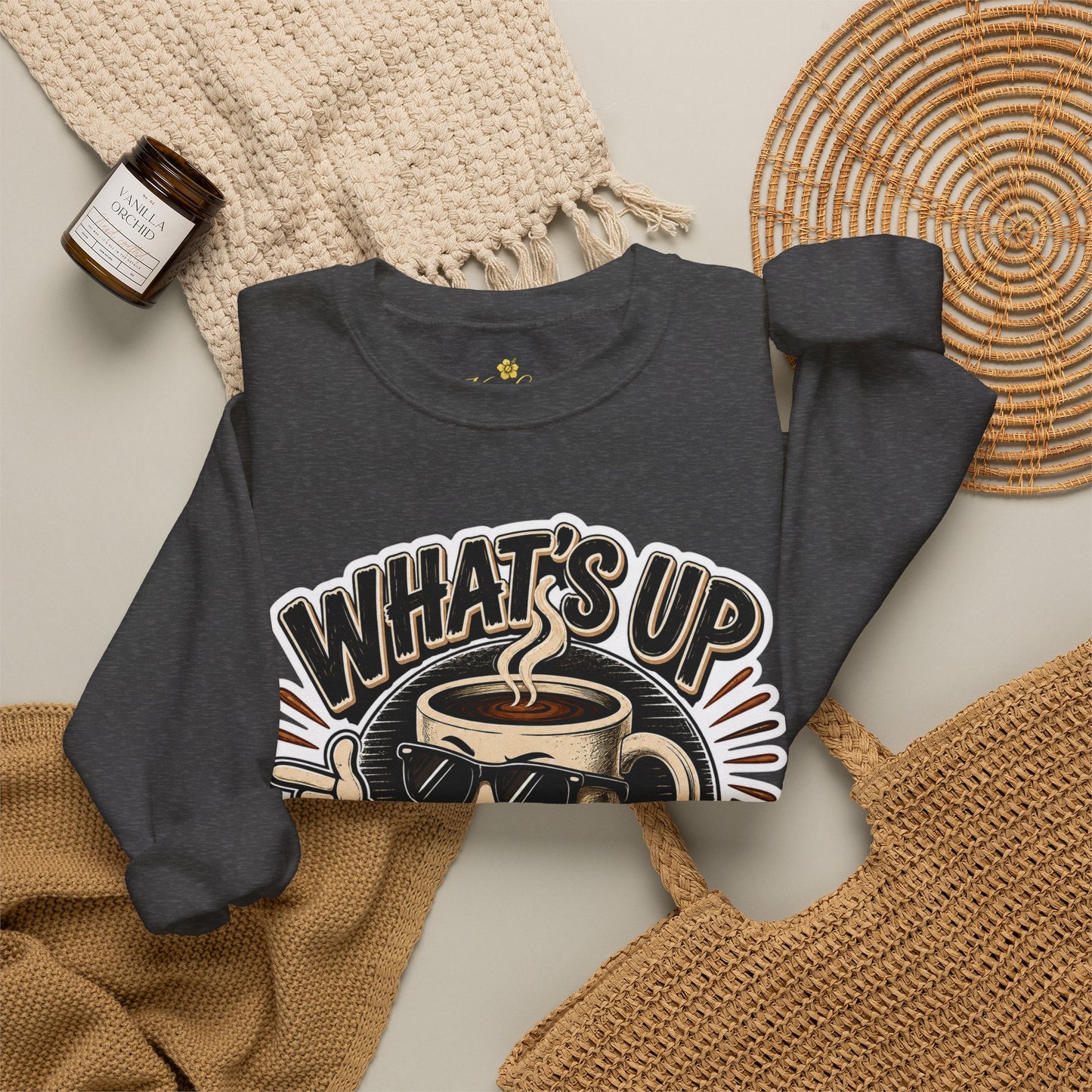 Kopikoa What's Up Coffee Cup – Unisex Crewneck Sweatshirt