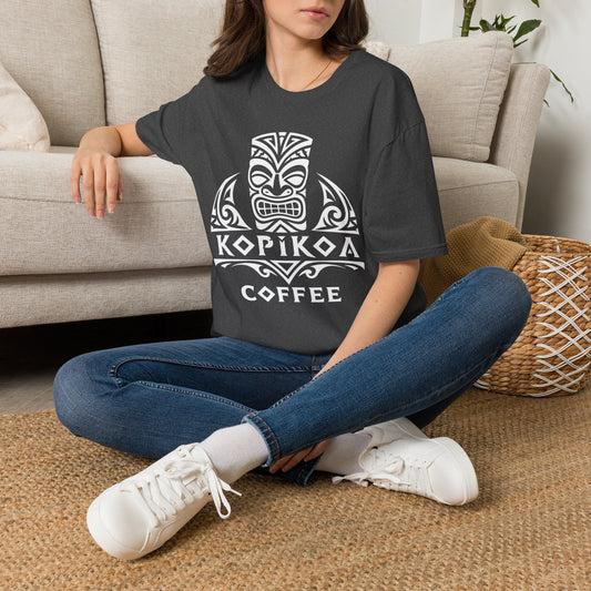 T-Shirt — Tribal Tiki 'Kopikoa Coffee' Logo Tee — Polynesian Coffee Lover Shirt