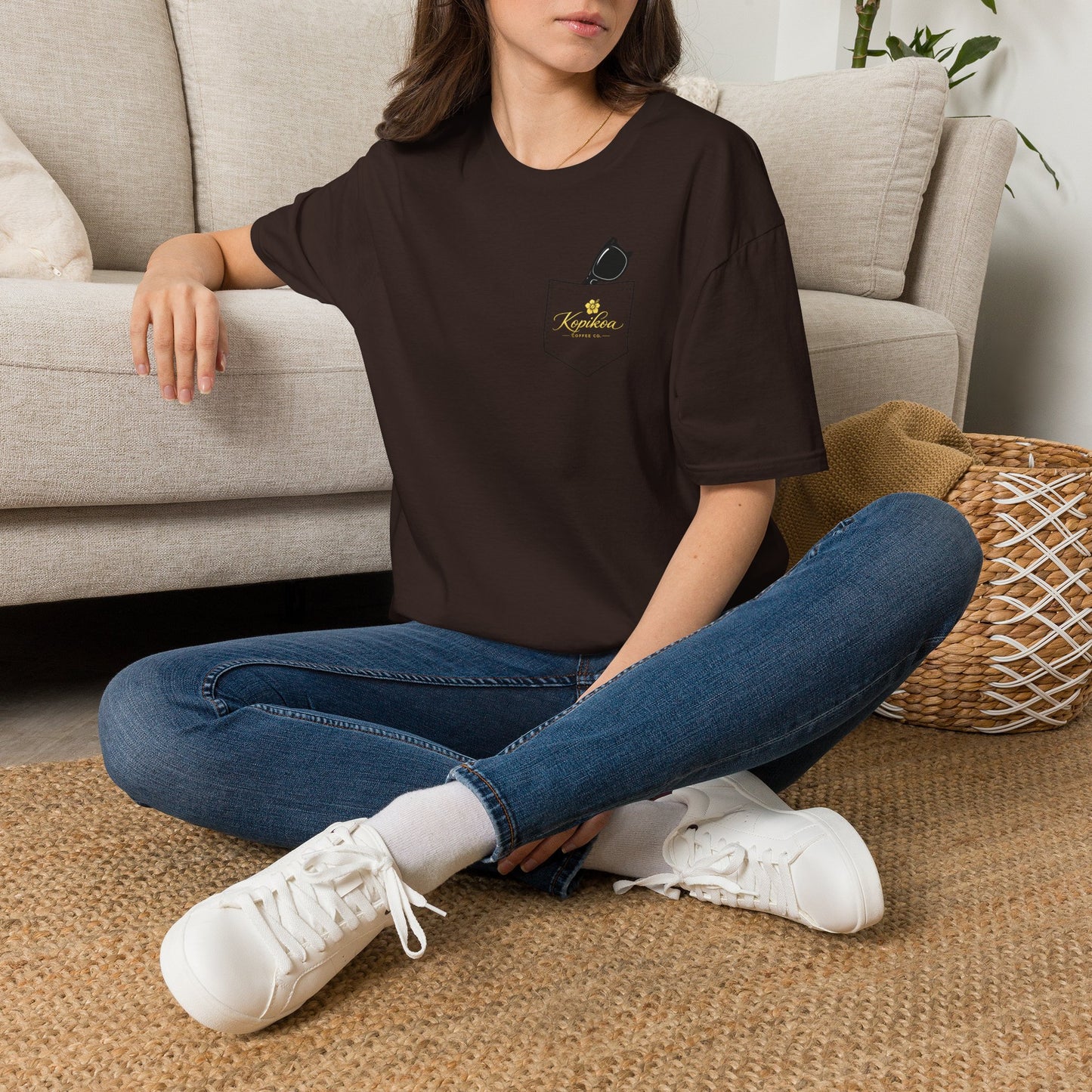Kopikoa What's Up Coffee Cup – Unisex Pocket T-Shirt