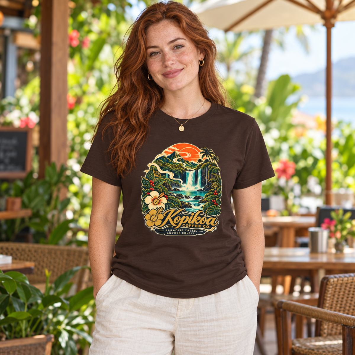 Kopikoa Waterfall Hawaii T-Shirt — Tropical Vintage Island Tee