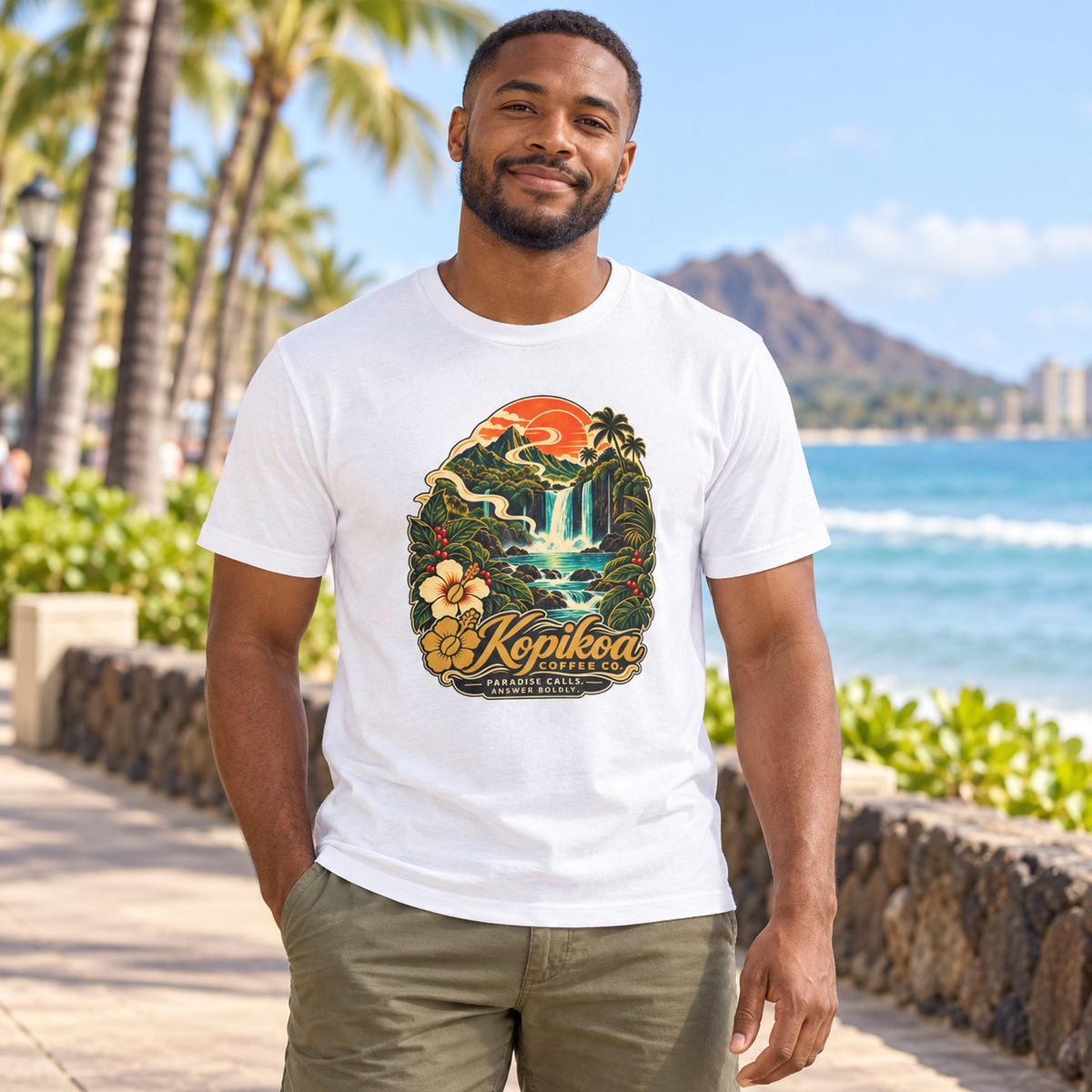Kopikoa Waterfall Hawaii T-Shirt — Tropical Vintage Island Tee