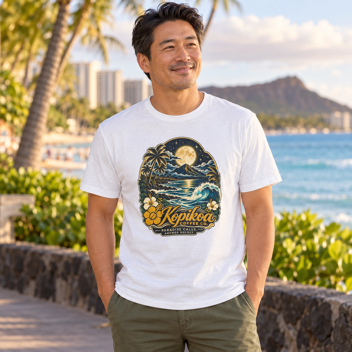 Kopikoa Moonlit Hawaiian Tee