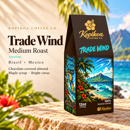 Kopikoa Trade Wind – Medium Roast Coffee | Brazil & Mexico Blend