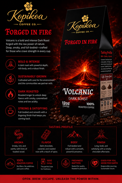 Kopikoa Volcanic – Dark Roast Coffee | Island Collection